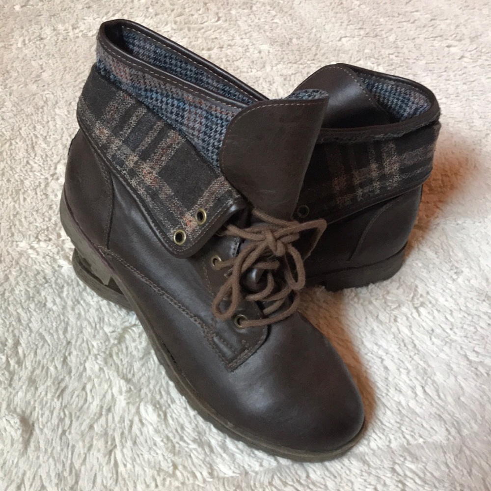 Brown Lace Up Ankle Boots